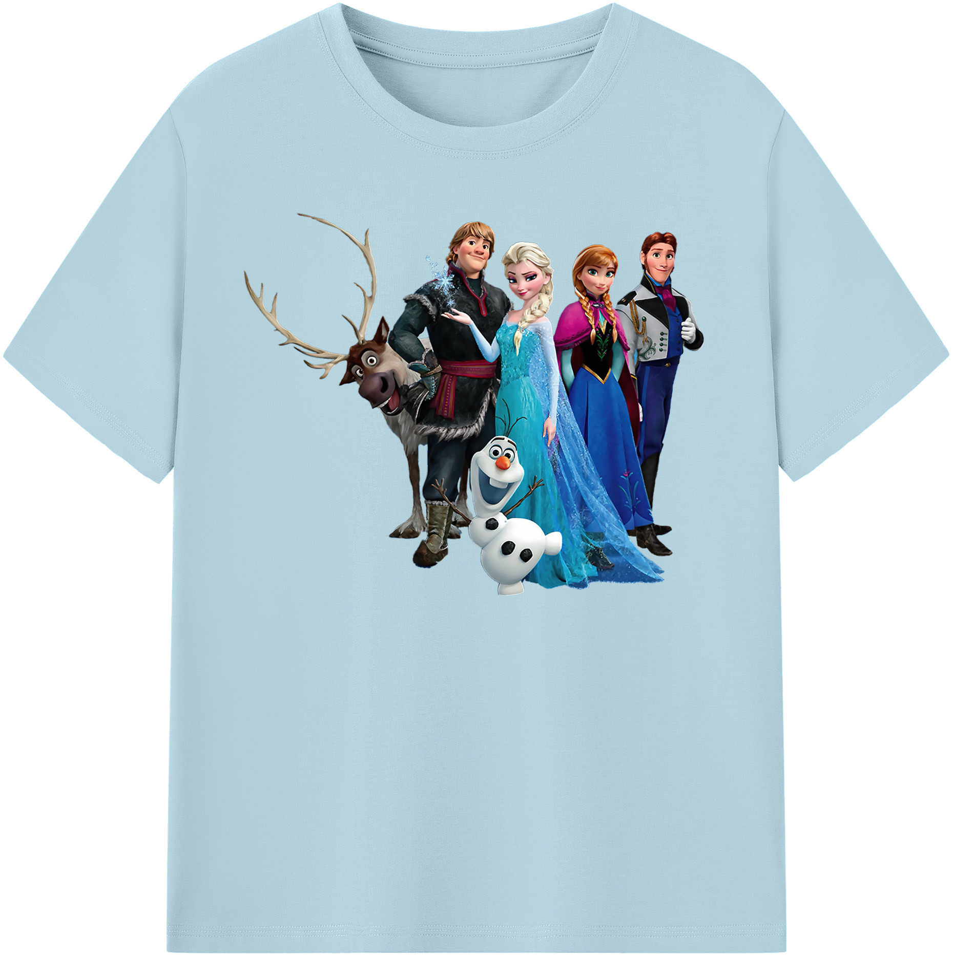 （画像用） アナと雪の女王 アンナ エルサ Frozen Anna Elsa 綿100％半袖Tシャツ（フロントプリント）